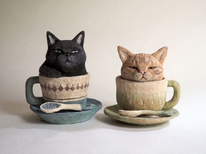 Heykel - Fincan Kedi